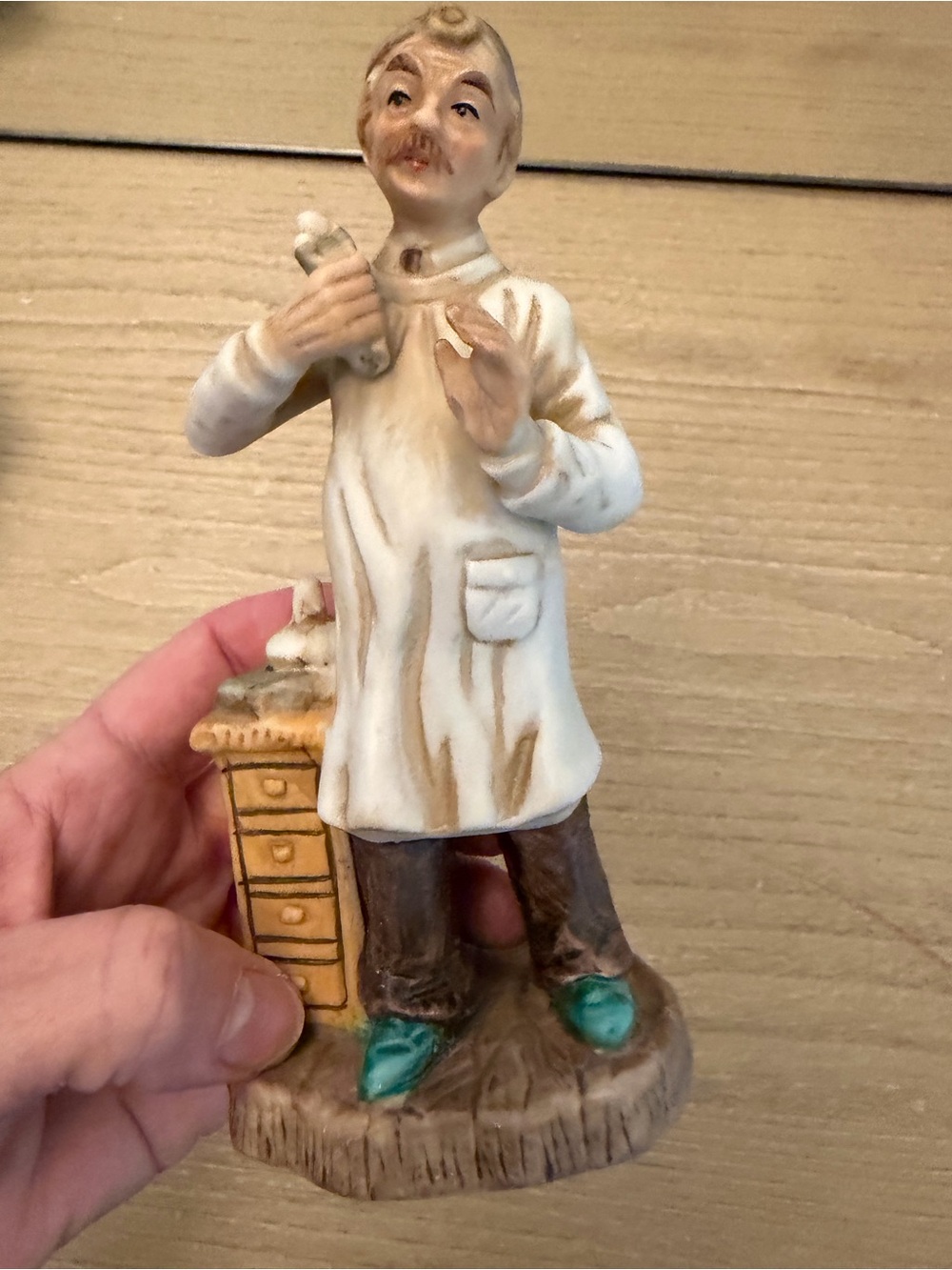 Vintage Porcelain Dentist Figurine Old Fashioned Doctor 1970s